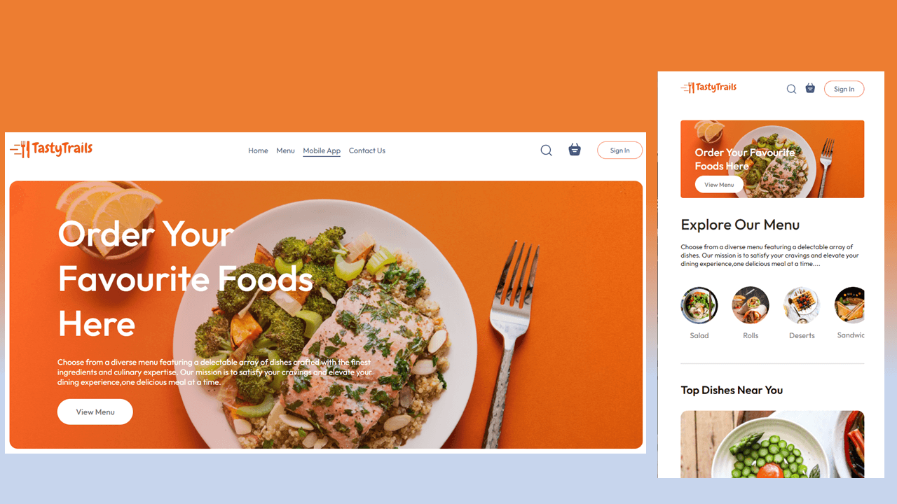 TastyTrails | Food Delivery Website